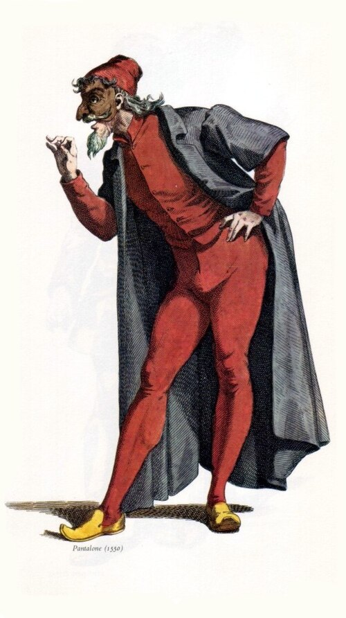 Pantalone anno 1550. Fuente: Wikimedia Commons.